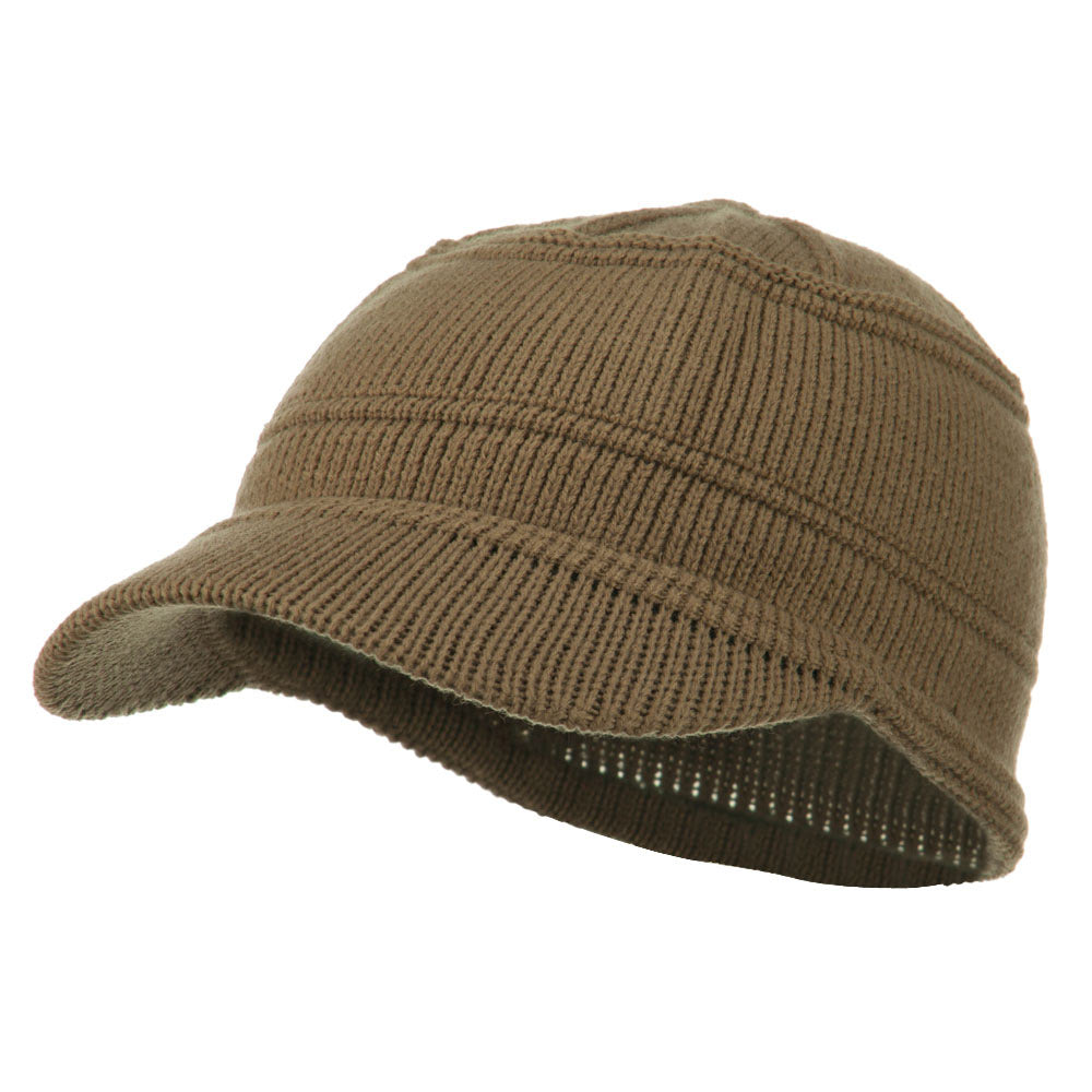 Army Cadet Style Beanie Cap - Taupe OSFM