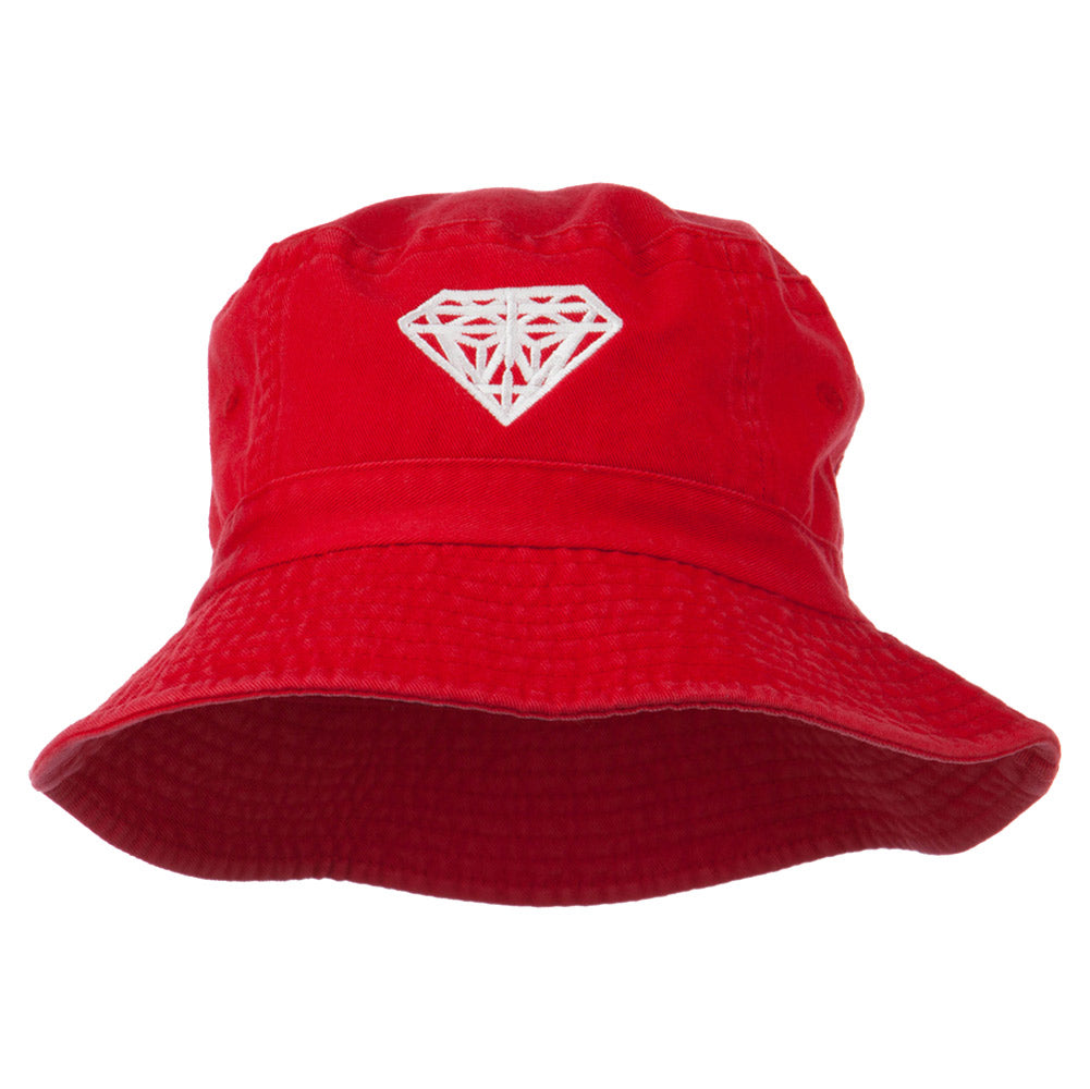 Diamond Jewelry Logo Embroidered Bucket Hat - Red OSFM