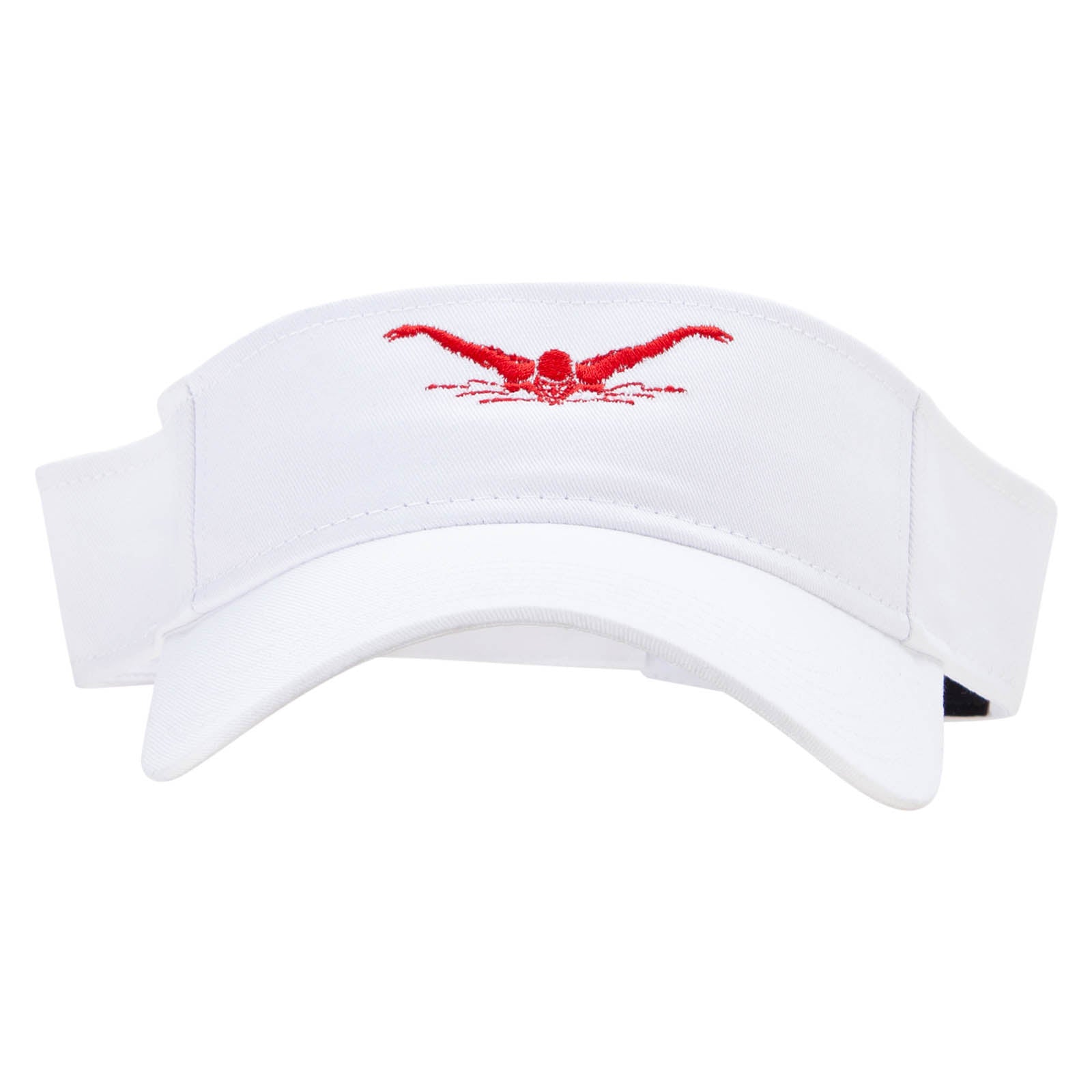 Butterfly Stroke Embroidered Cotton Twill Sun Visor - White OSFM