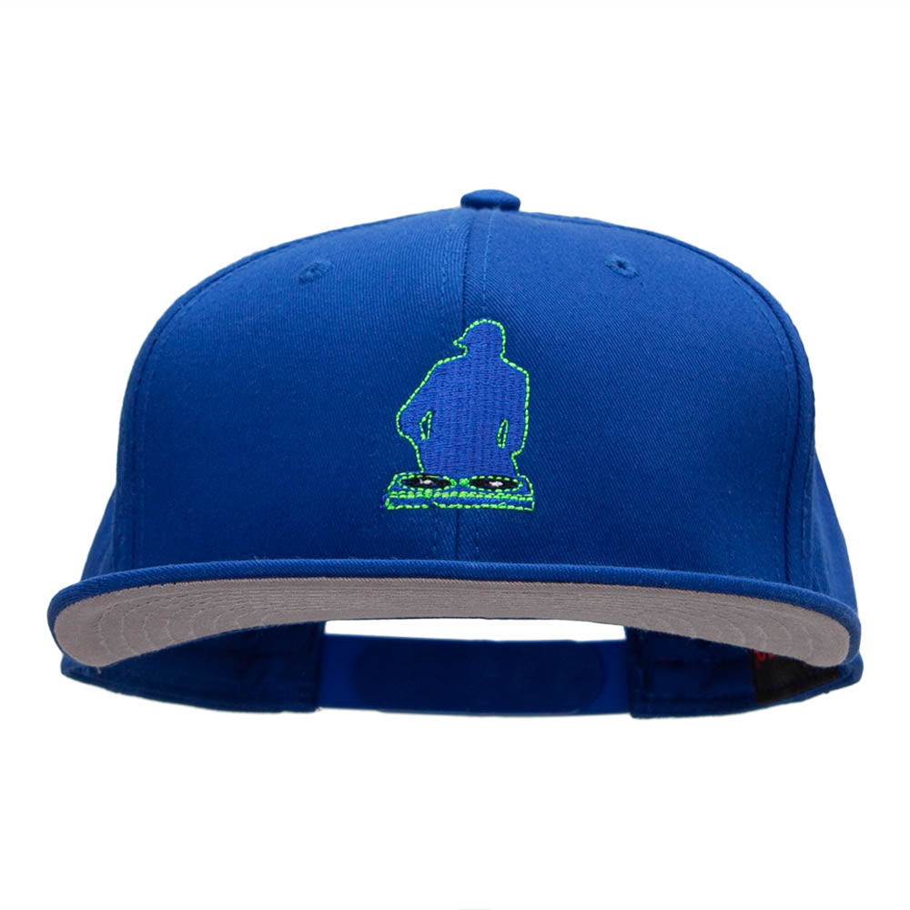 Dj Silhouette Embroidered Prostyle Snapback - Royal OSFM