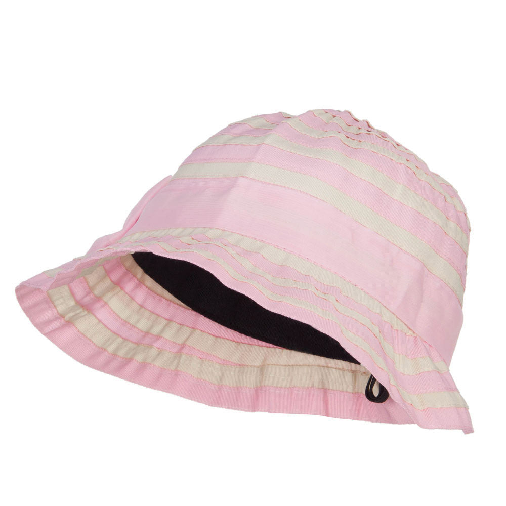 Girl&#039;s Spiral Design Bow Bucket Hat - Pink OSFM