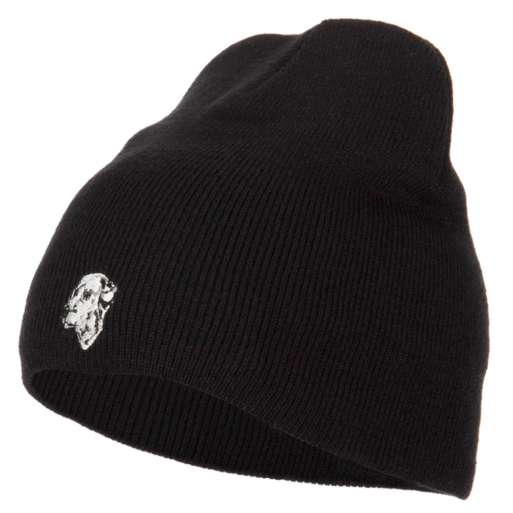 Dalmatian Embroidered Short Beanie - Black OSFM