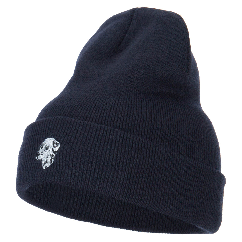 Dalmatian Embroidered Long Beanie - Navy OSFM