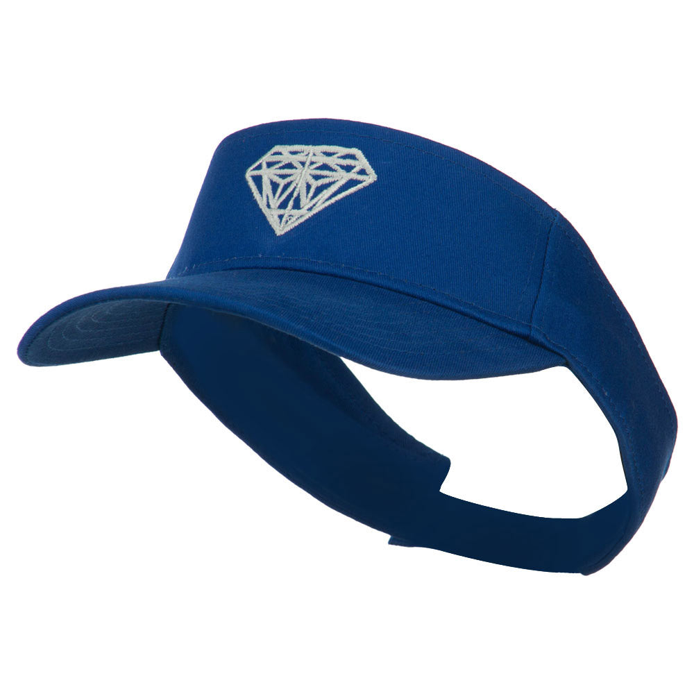 Diamond Embroidered Cotton Twill Sun Visor - Royal OSFM