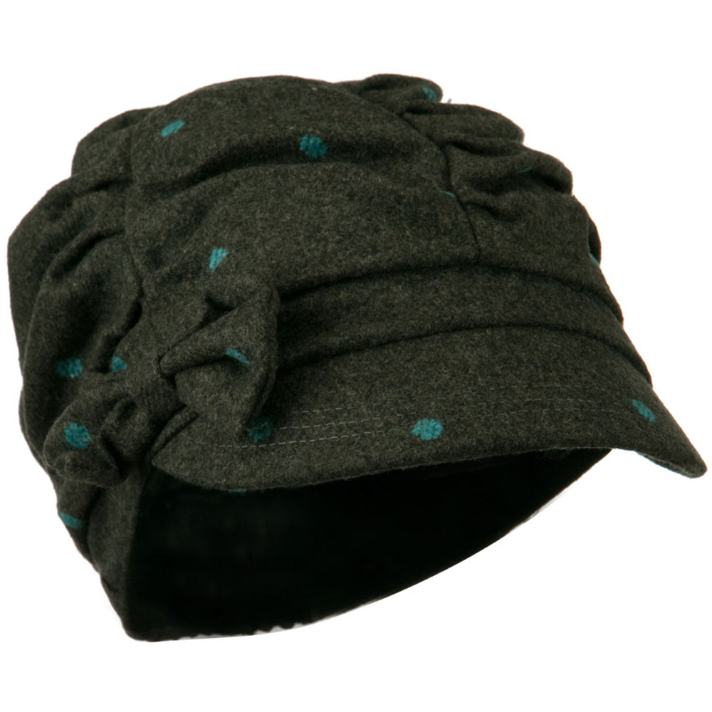 Dagny Polka Dot Newsboy Hat - Grey OSFM