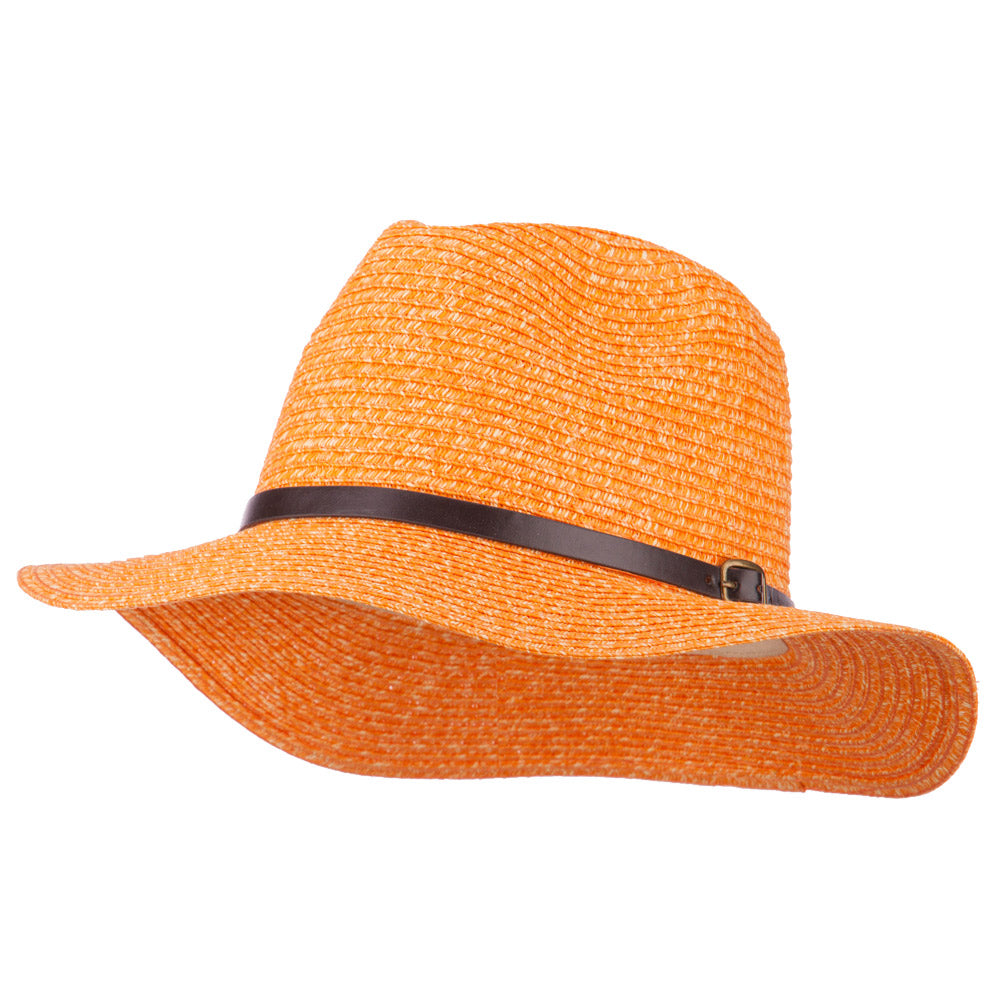 Mixed Paper Panama Fedora - Orange OSFM