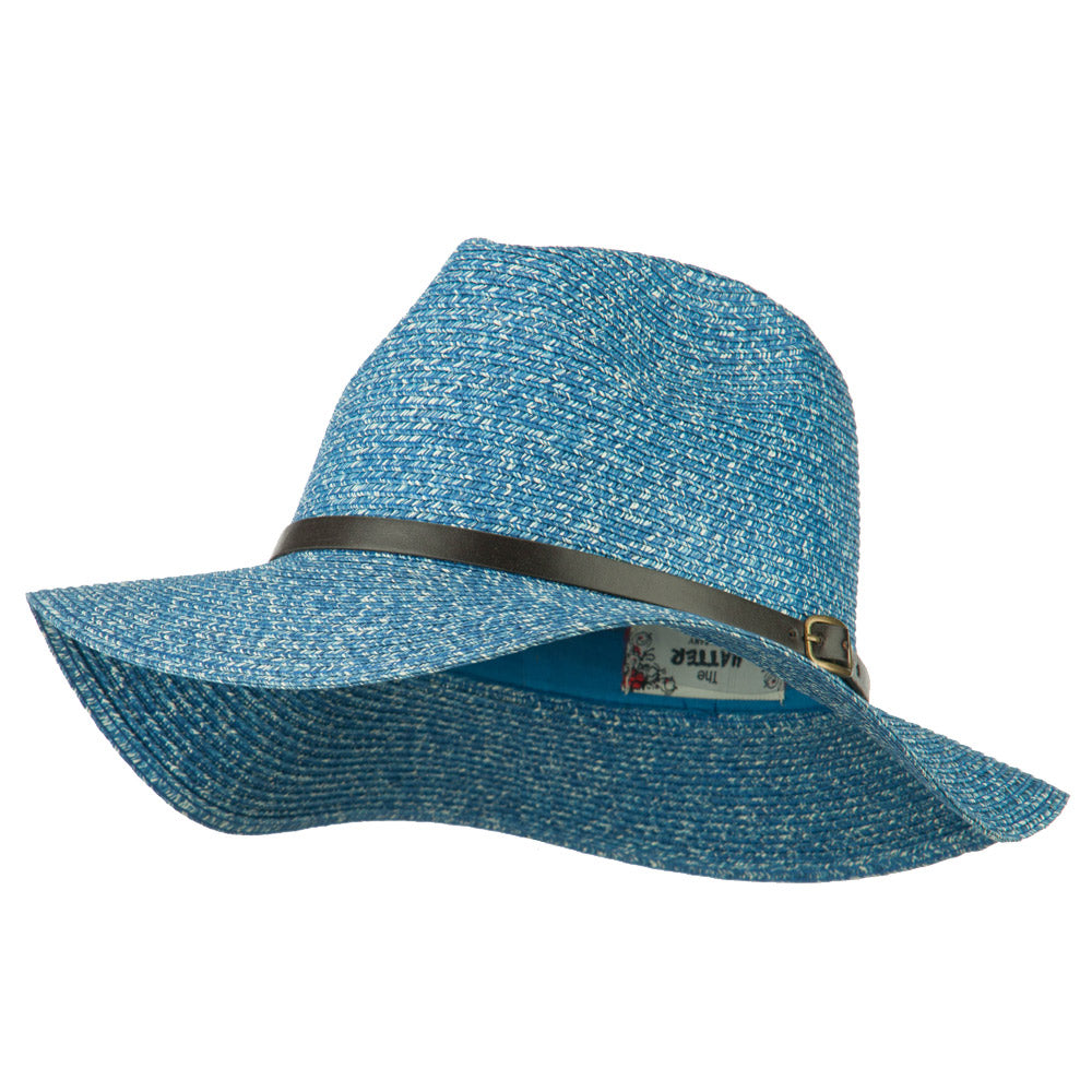 Mixed Paper Panama Fedora - Navy OSFM