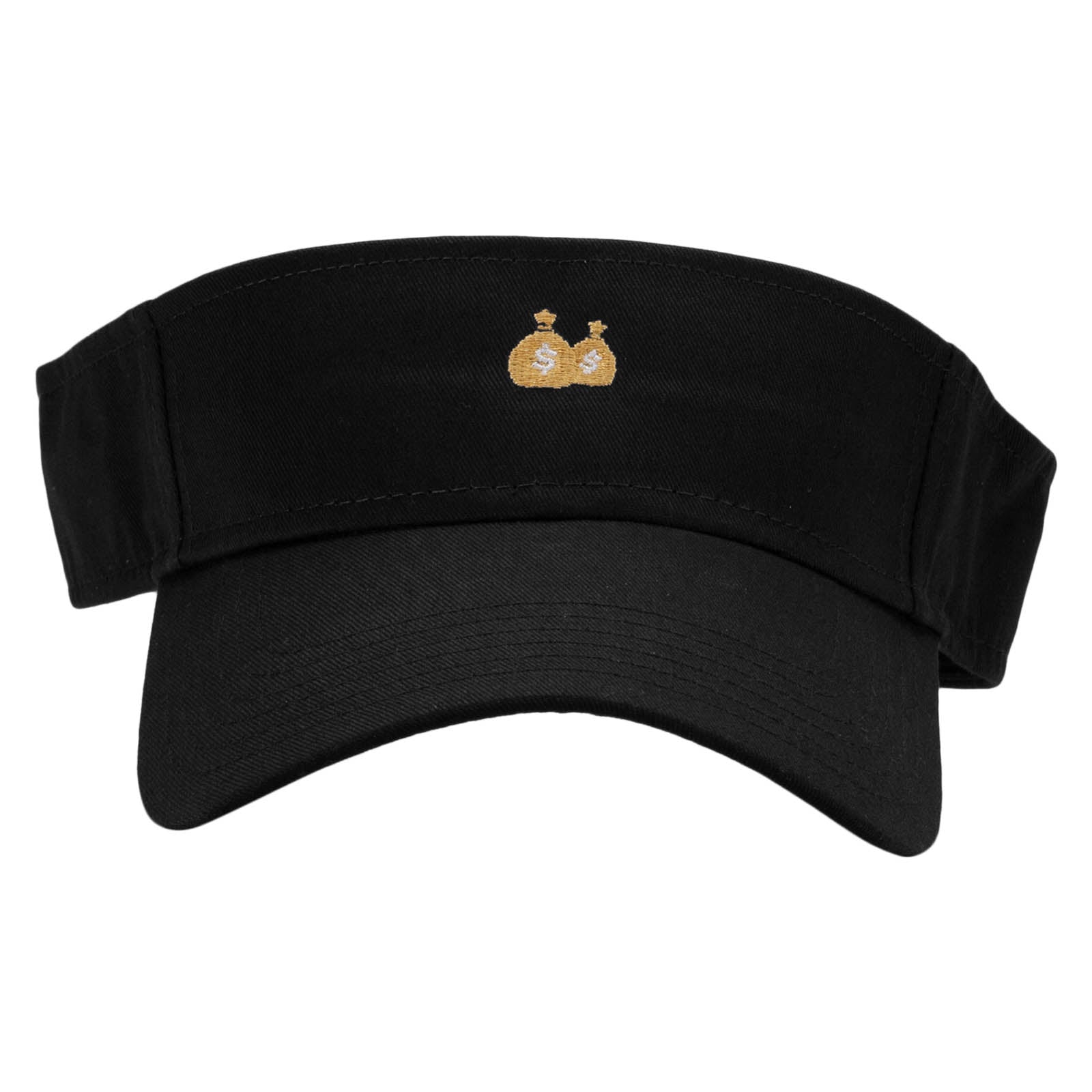 Money Pouch Mini Embroidered Cotton Twill Sun Visor - Black OSFM