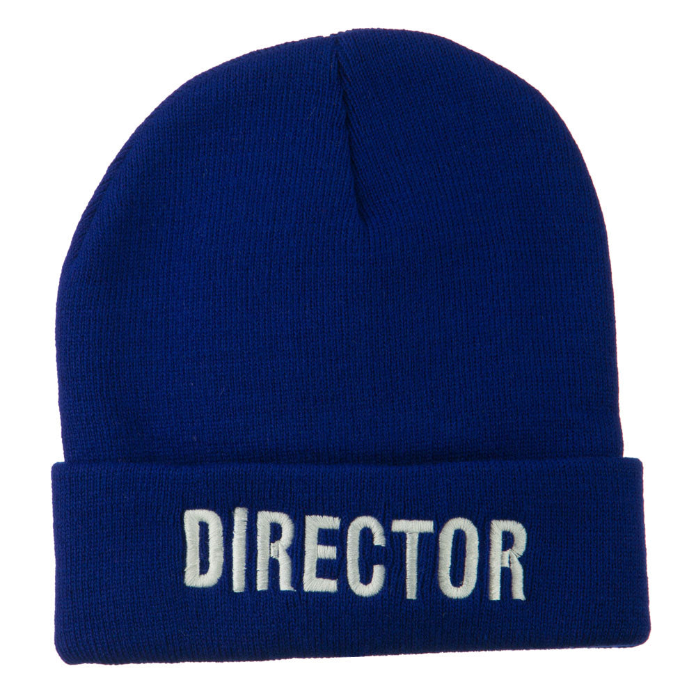 Director Embroidered Long Beanie - Royal OSFM