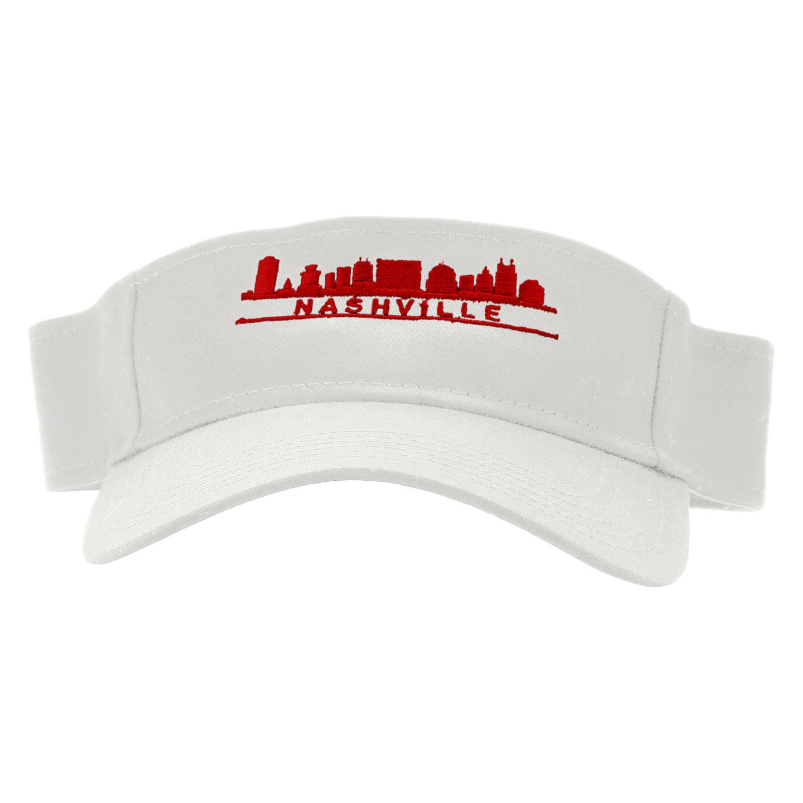 Nashville Skyline Embroidered Cotton Twill Sun Visor - White OSFM