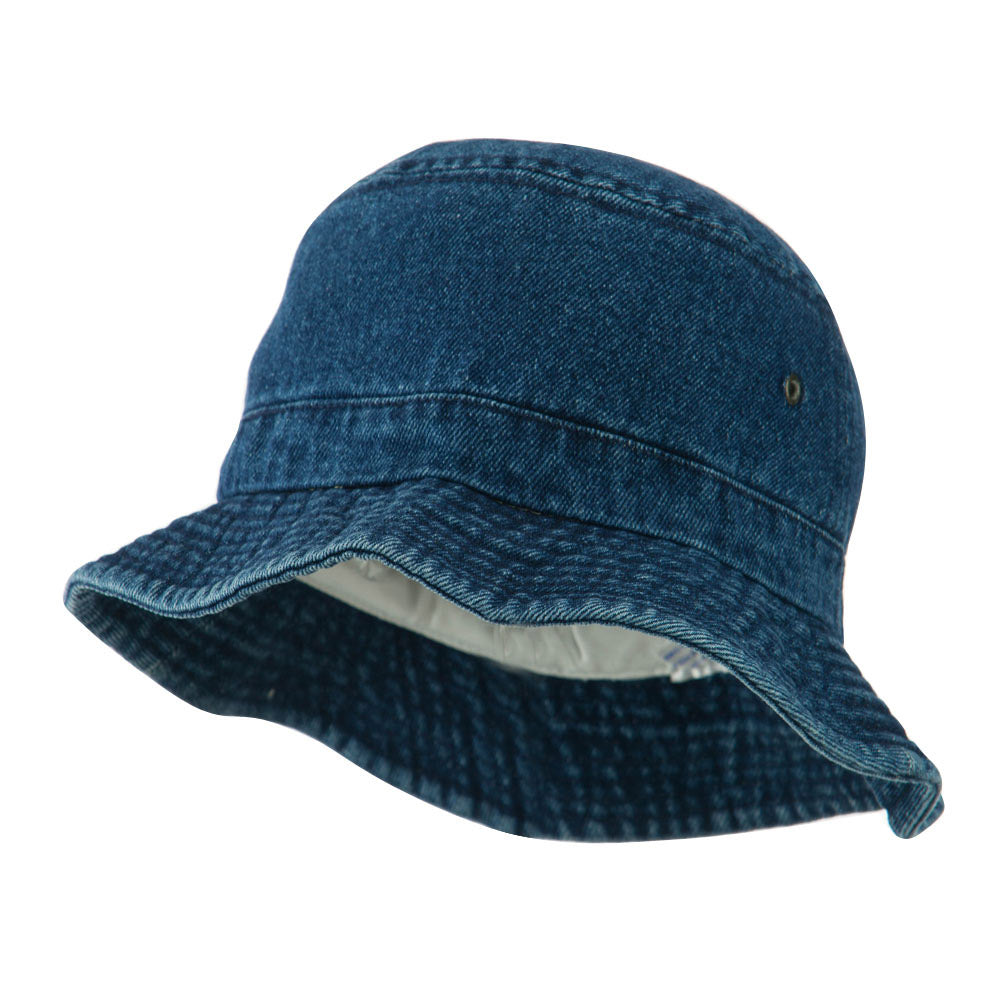 Youth Denim Washed Bucket Hat - Dark Blue 56CM