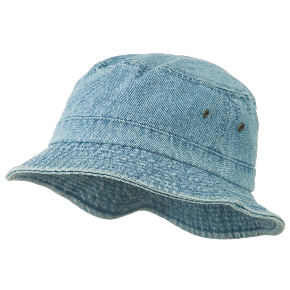 Youth Denim Washed Bucket Hat - Light Blue 56CM