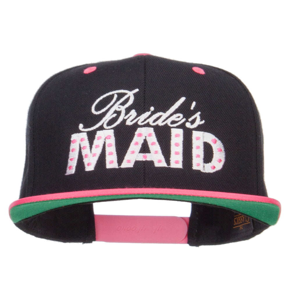 Bridesmaid Embroidered Two Tone Snapback - Black Pink OSFM