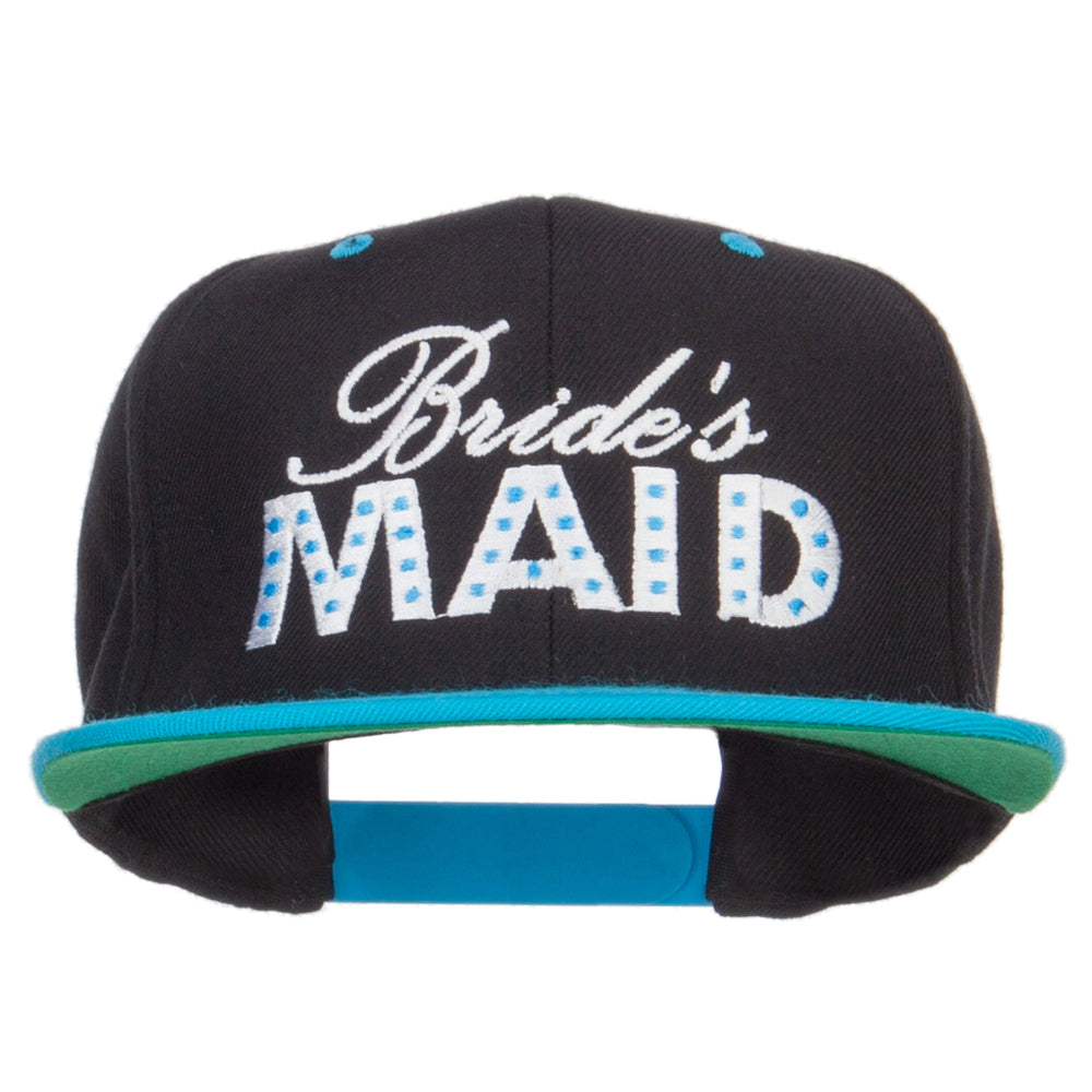 Bridesmaid Embroidered Two Tone Snapback - Black Teal OSFM