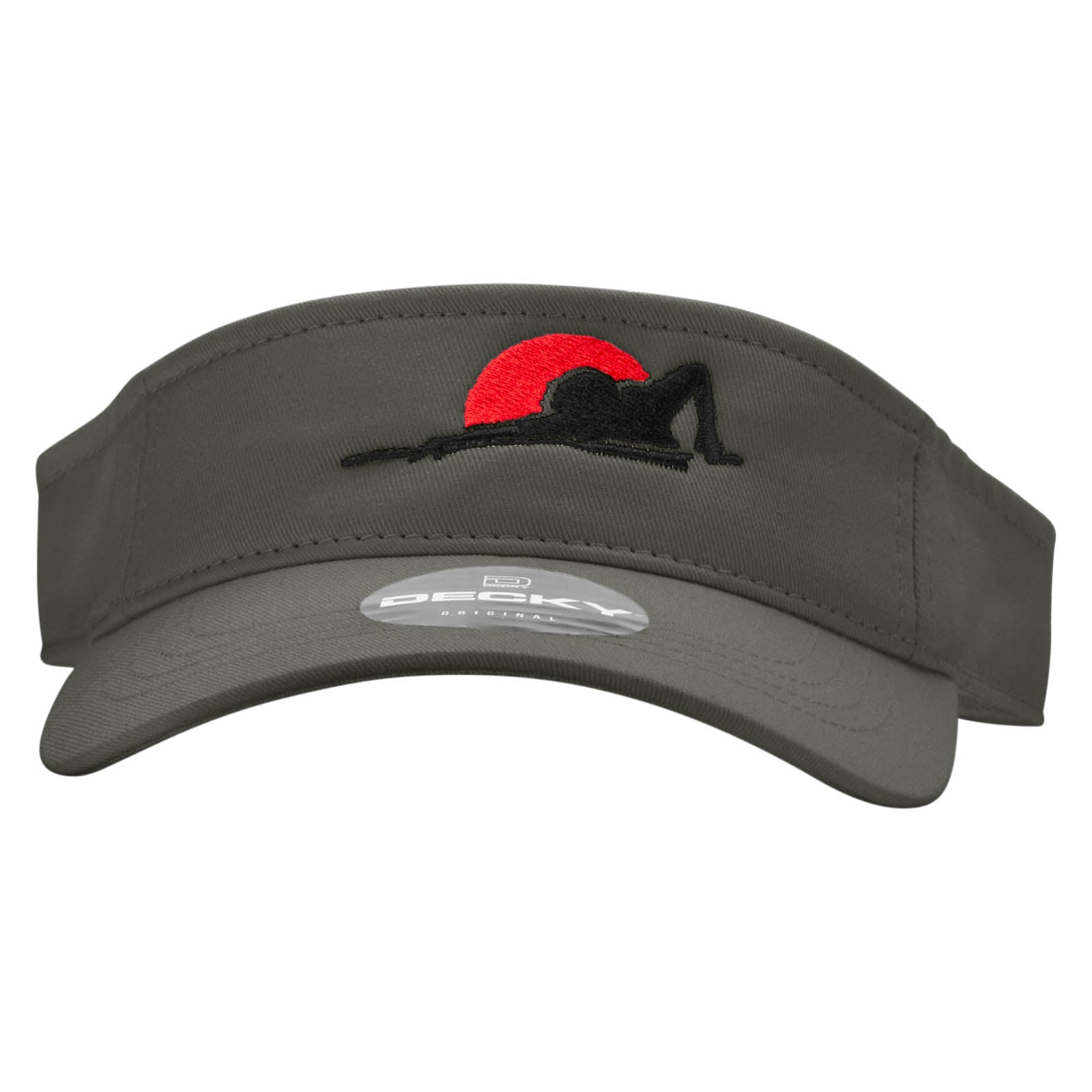 Pool Player Embroidered Brushed Sports Visor - Charcoal OSFM