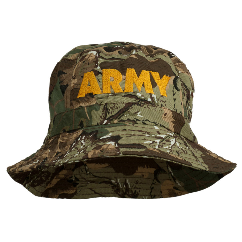 US Army Embroidered Pigment Dyed Bucket Hat - Camo OSFM