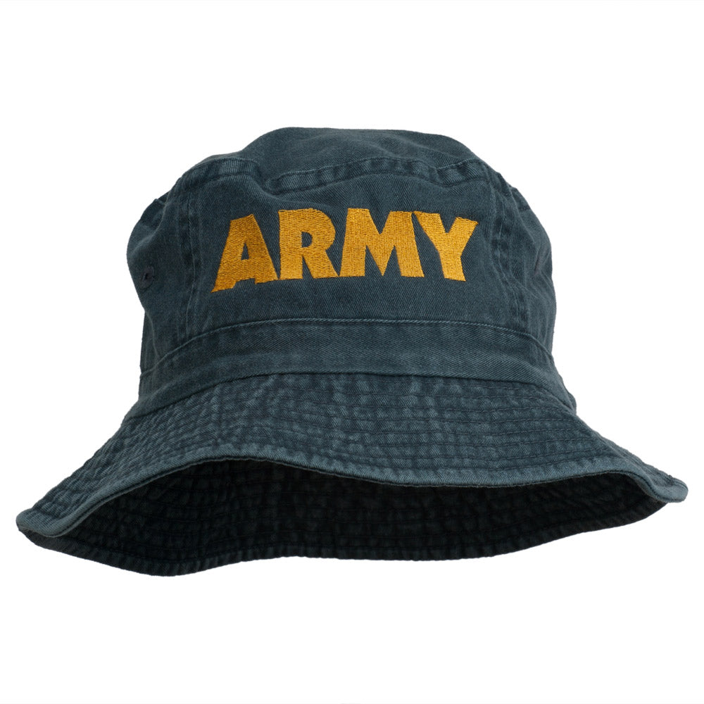 US Army Embroidered Pigment Dyed Bucket Hat - Navy OSFM