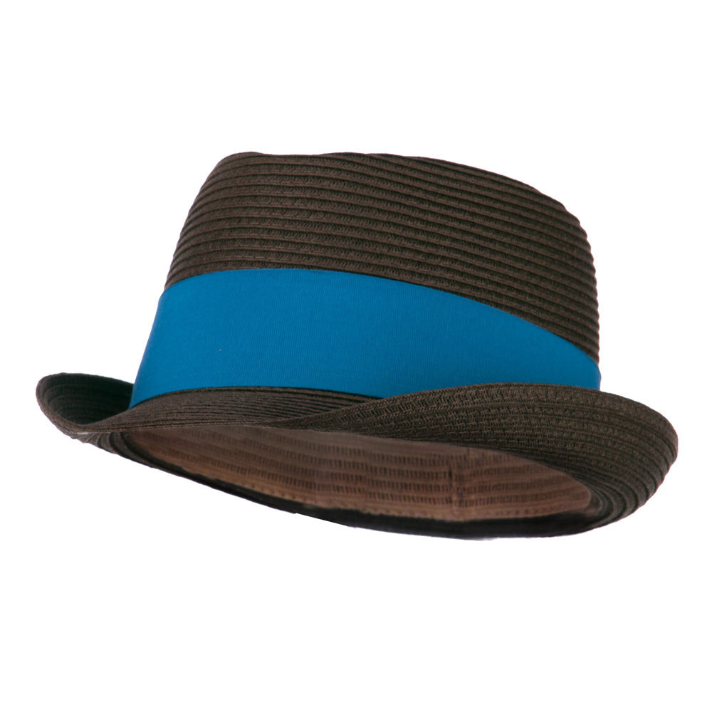 Boy&#039;s UPF 50+ Ribbon Straw Fedora - Brown OSFM