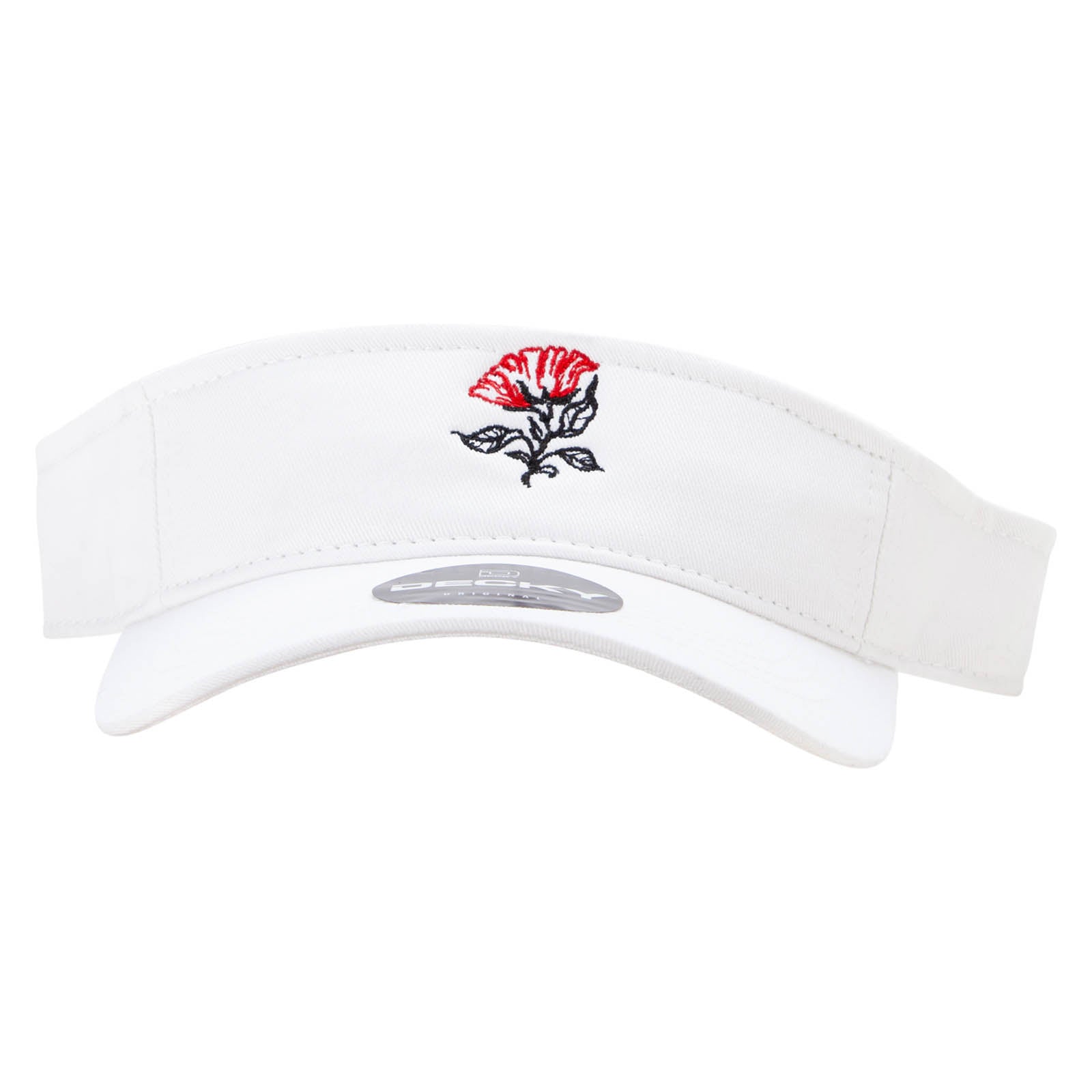 Magical Rose Embroidered Brushed Sports Visor - White OSFM