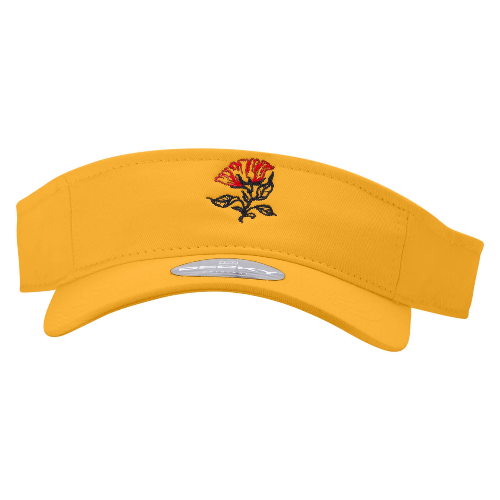 Magical Rose Embroidered Brushed Sports Visor - Yellow OSFM