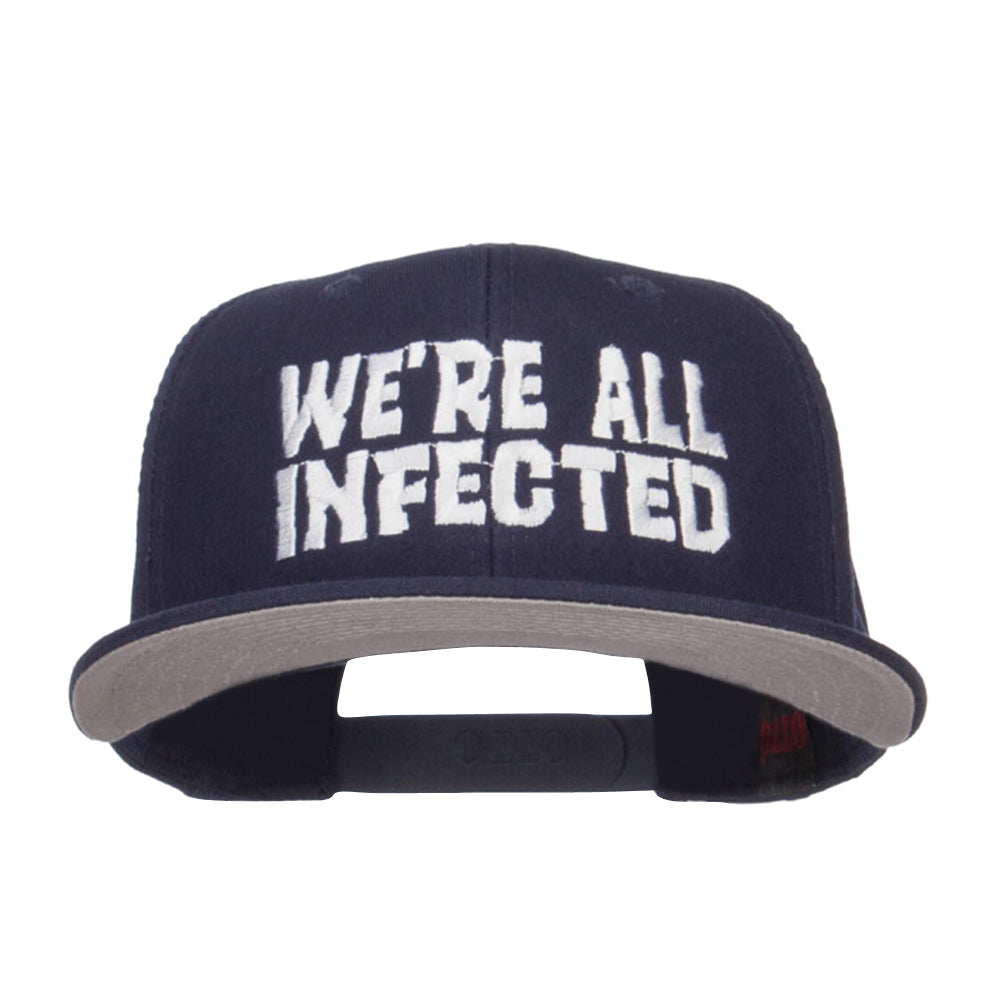 We Are All Infected Embroidered Cotton Snapback - Navy OSFM