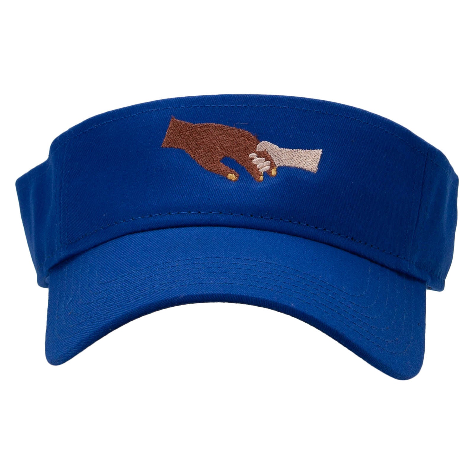 Dad Hand and Baby Hand Embroidered Cotton Twill Sun Visor - Royal OSFM