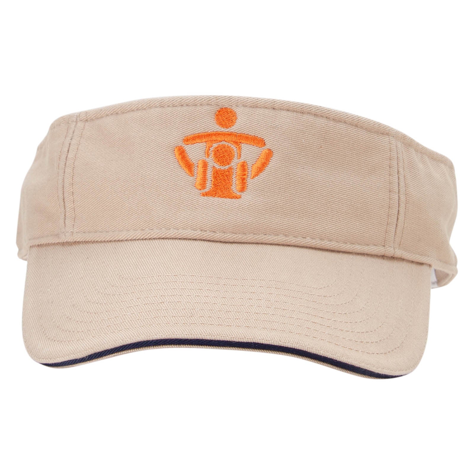 Father&#039;s Shoulder for Son Embroidered Pro Style Cotton Twill Washed Visor - Khaki Navy OSFM