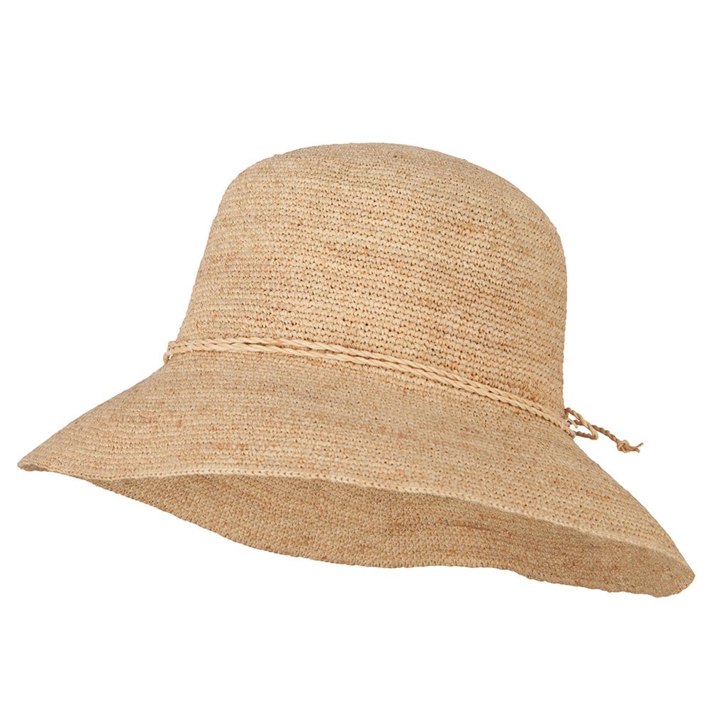 Women&#039;s Raffia Weave Cloche Hat - Natural OSFM