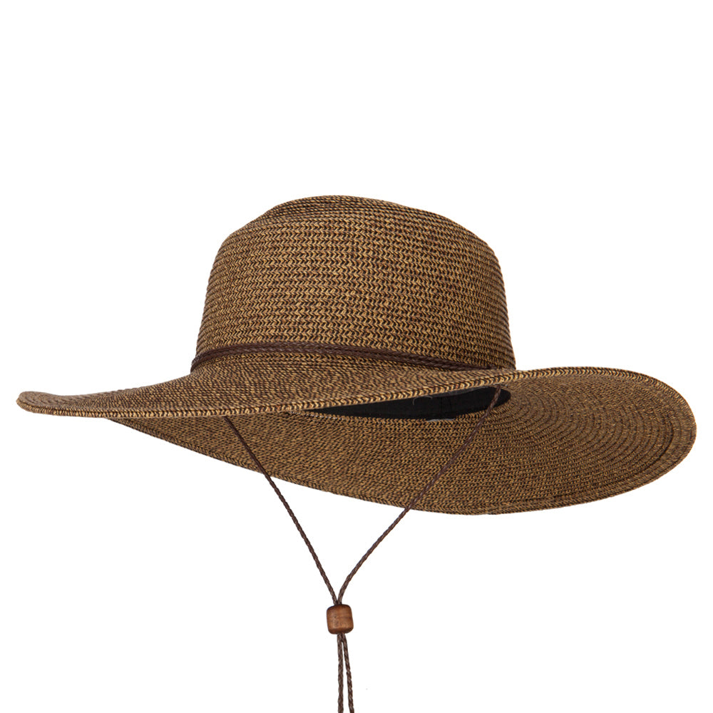 Women&#039;s Paper Straw wide Brim Sun Hat - Black Tweed OSFM