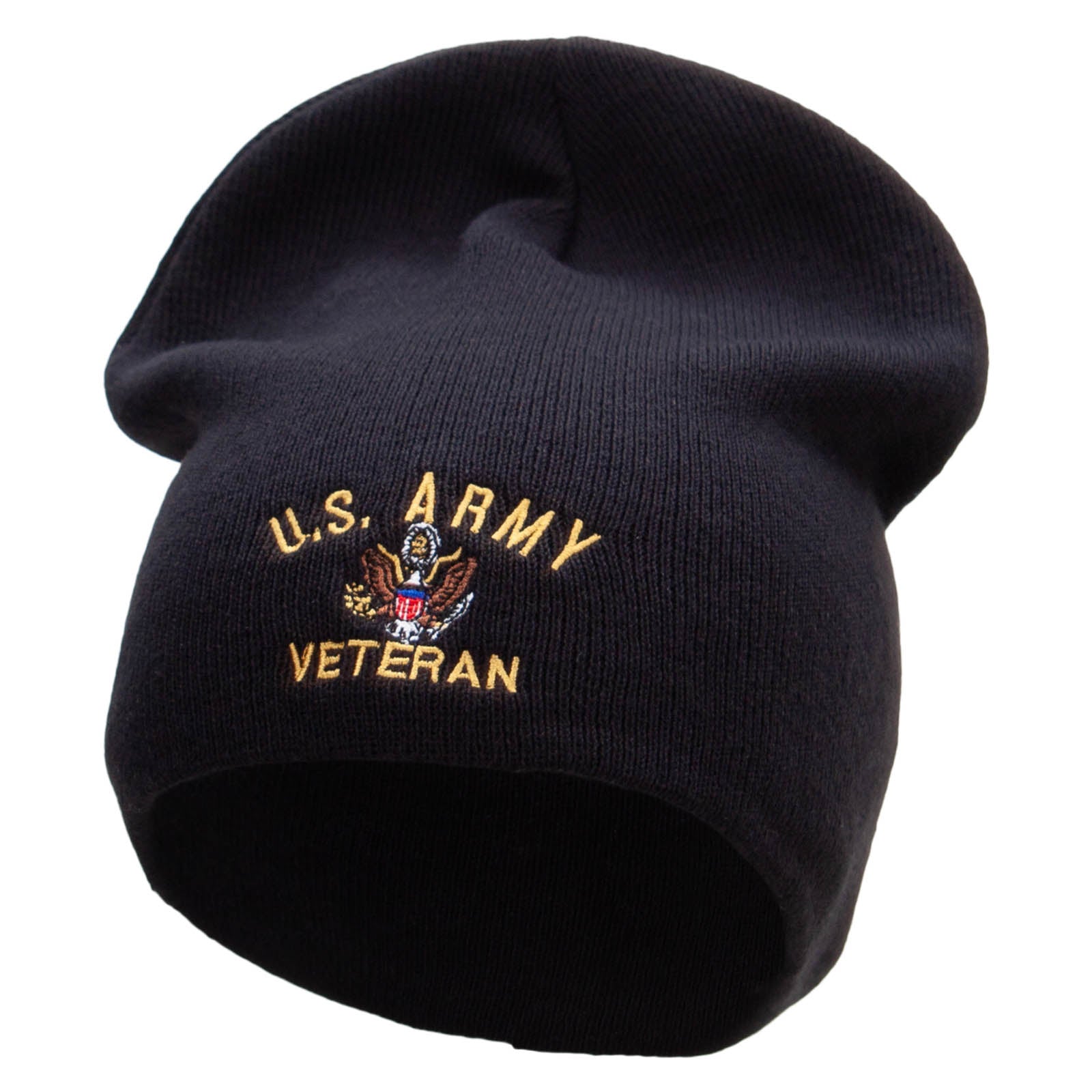 US Army Veteran Military Big Size Superior Cotton Short Knit Beanie - Black XL-3XL