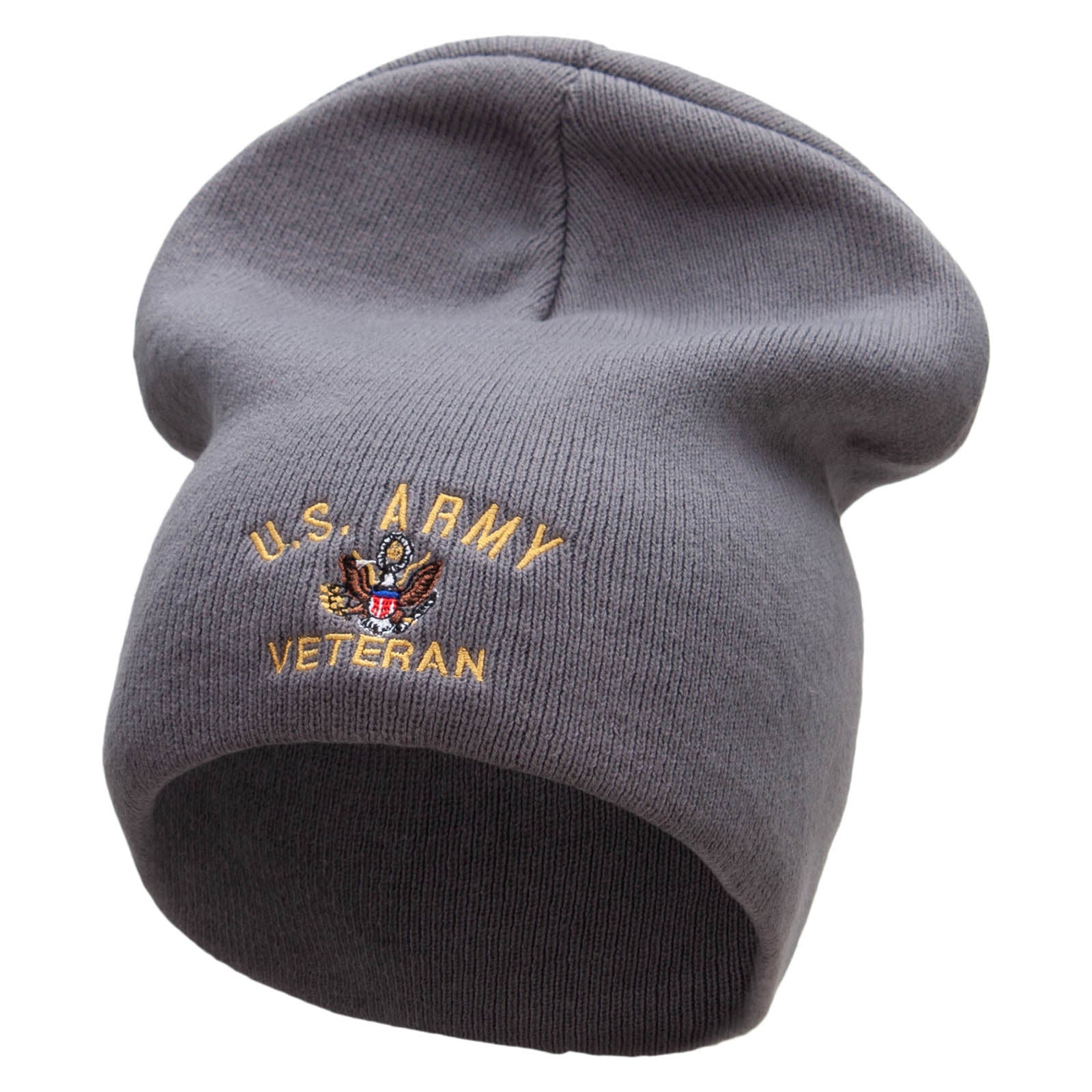 US Army Veteran Military Big Size Superior Cotton Short Knit Beanie - Grey XL-3XL