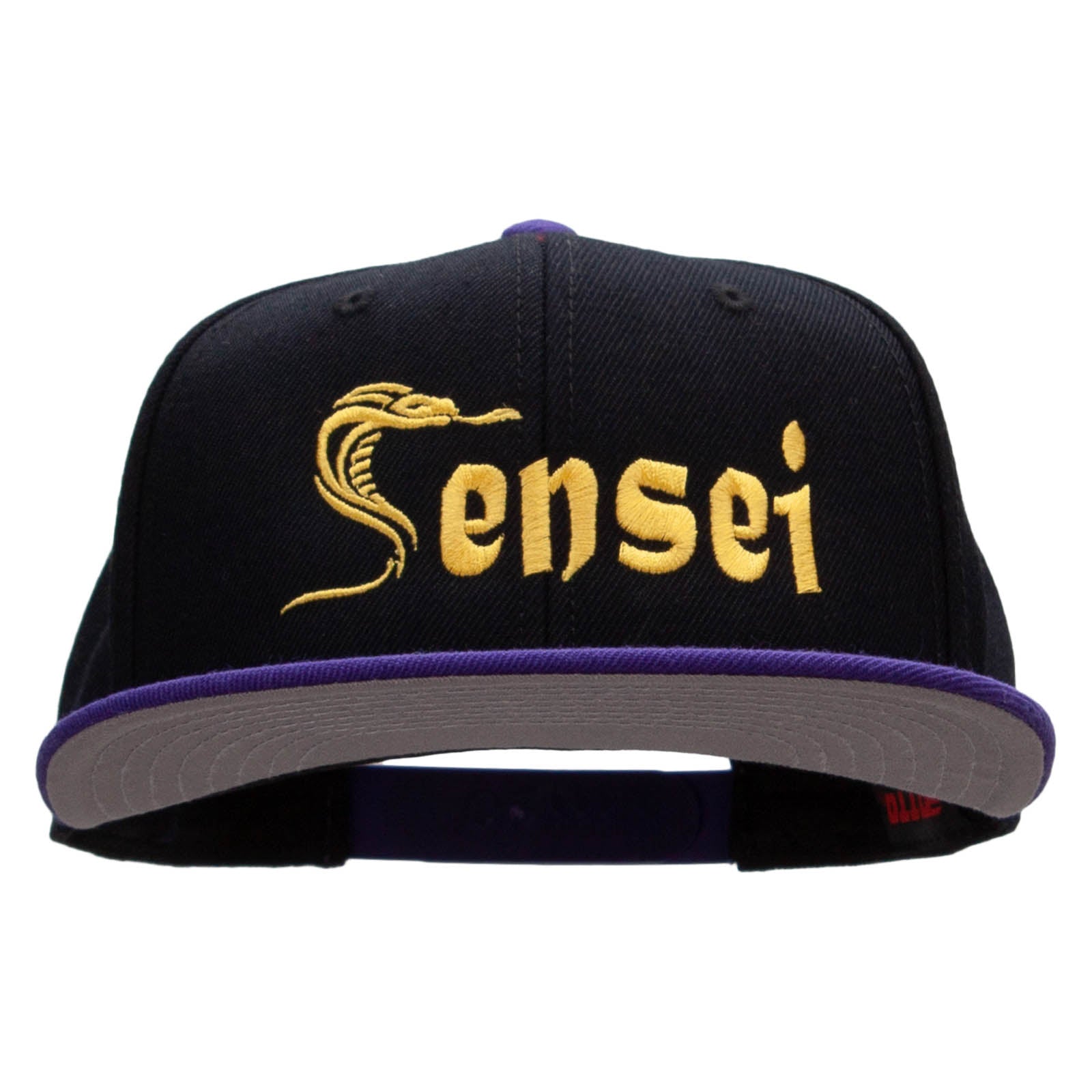 Sensei Snake Embroidered Wool Blend Pro Style Snapback - Purple Black OSFM