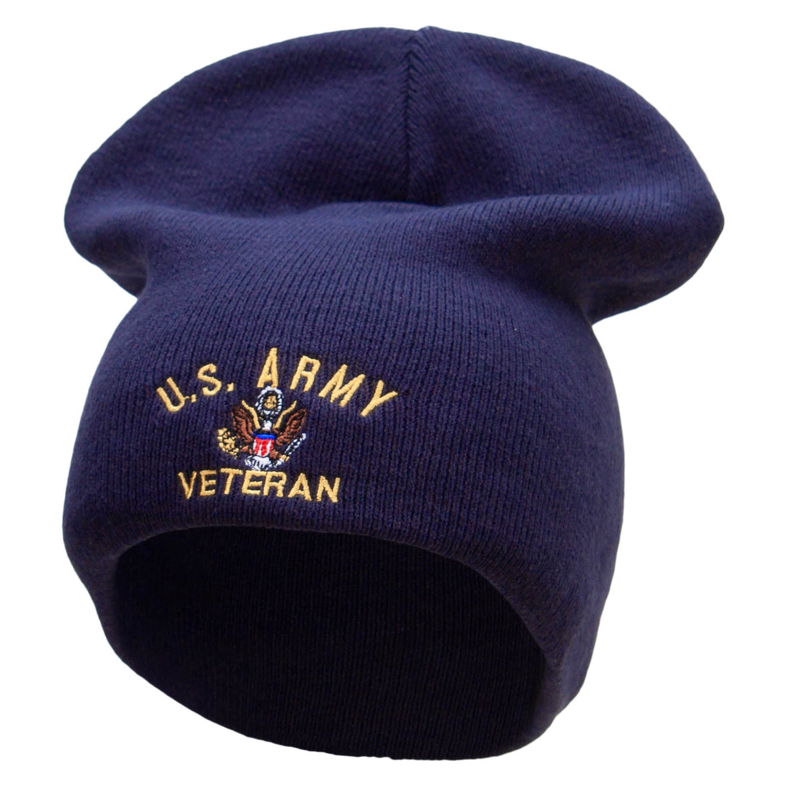 US Army Veteran Military Big Size Superior Cotton Short Knit Beanie - Navy XL-3XL
