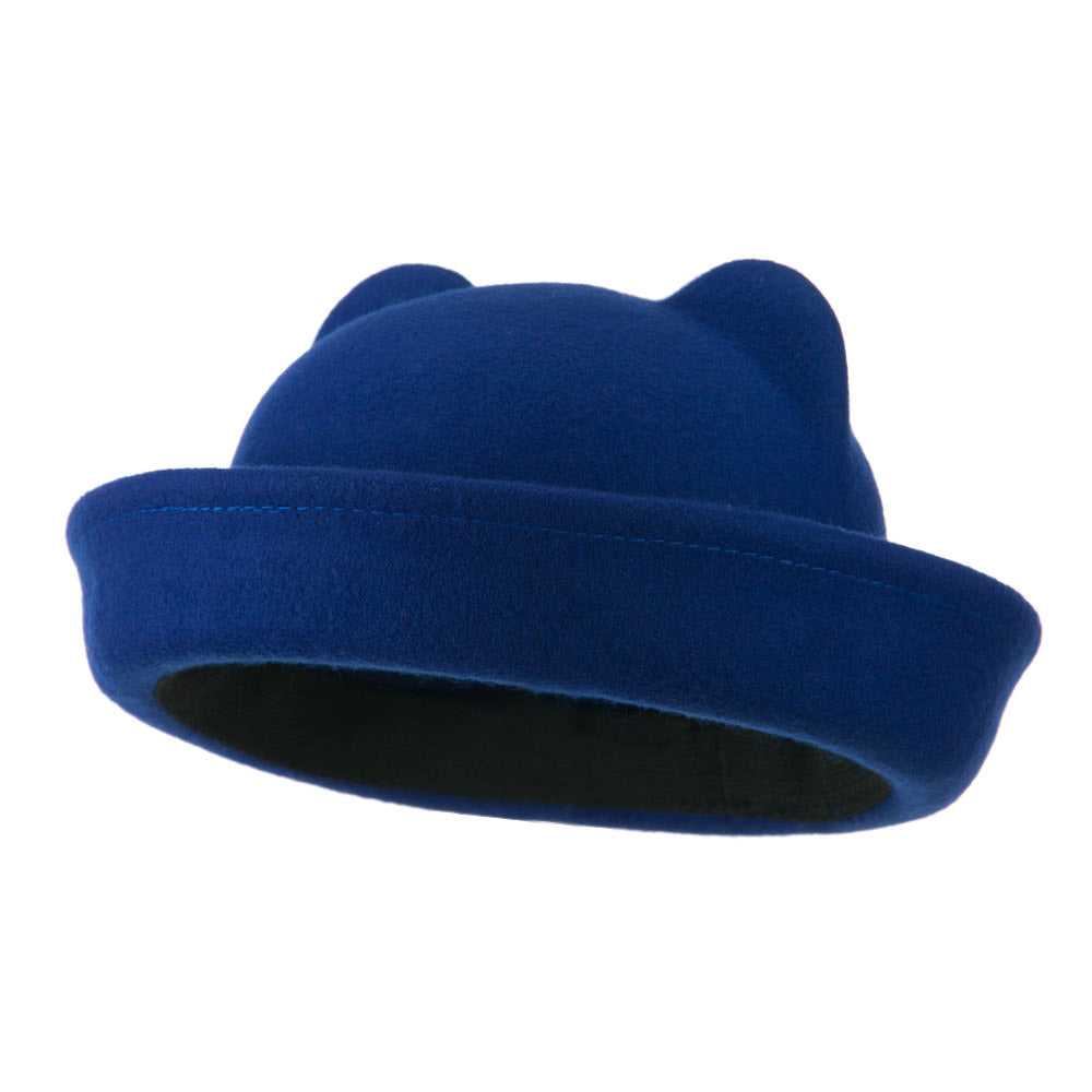 Girl&#039;s Ear Crown Felt Fedora - Blue OSFM