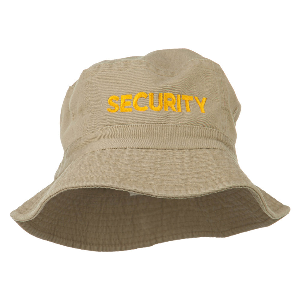 Security Embroidered Pigment Dyed Bucket Hat - Khaki OSFM