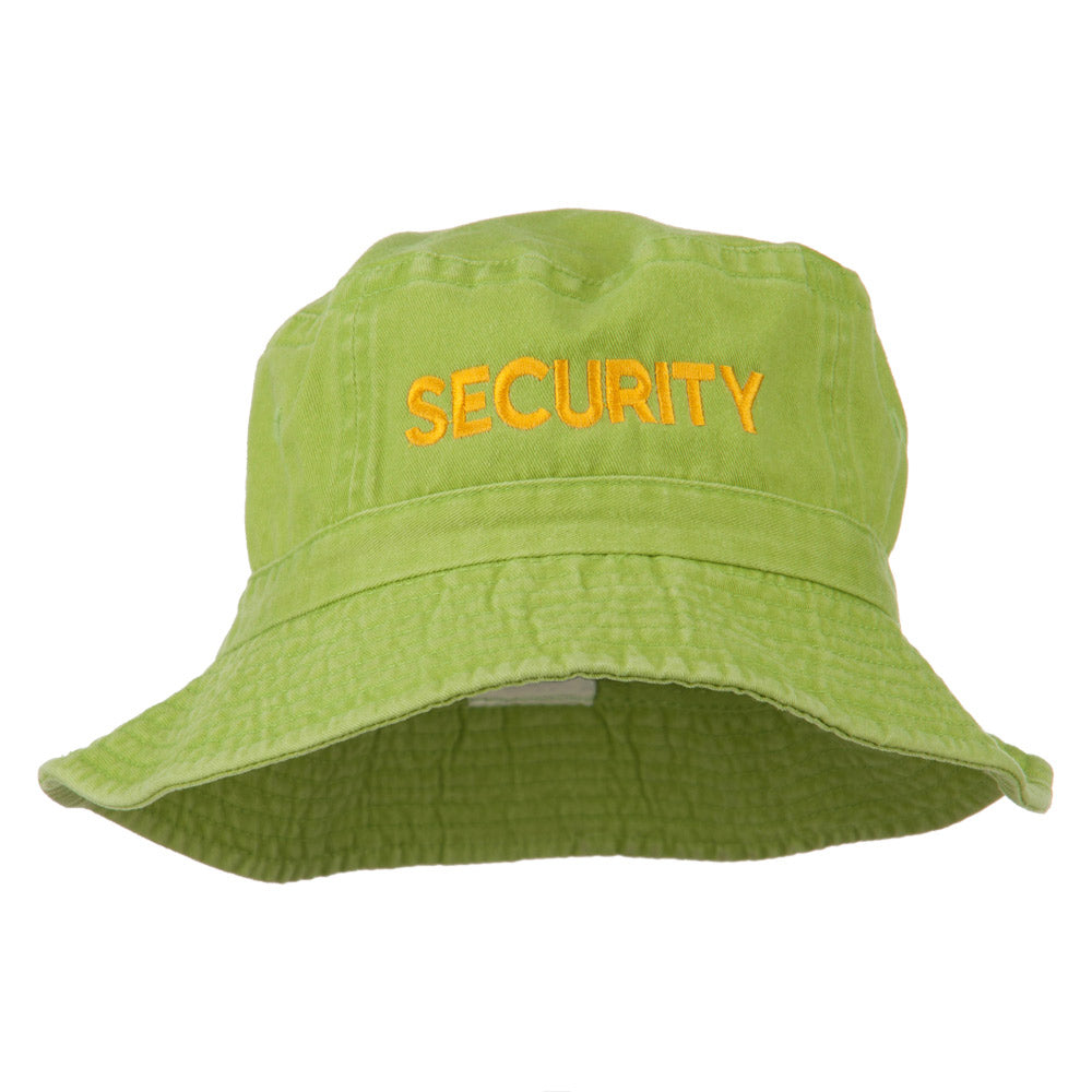 Security Embroidered Pigment Dyed Bucket Hat - Apple Green OSFM