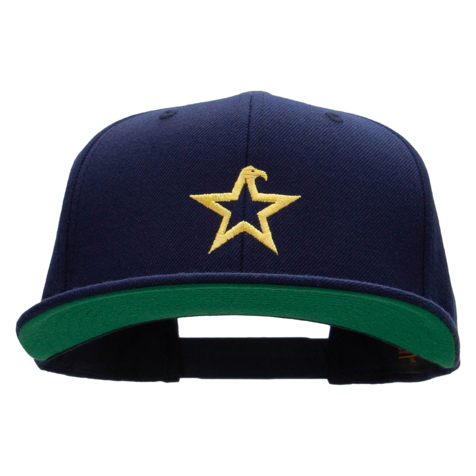 Eagle Star Embroidered Wool Blend Prostyle Snapback - Navy OSFM