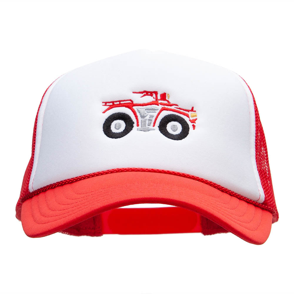 ATV Embroidered Foam Panel Mesh Snapback - White Red OSFM