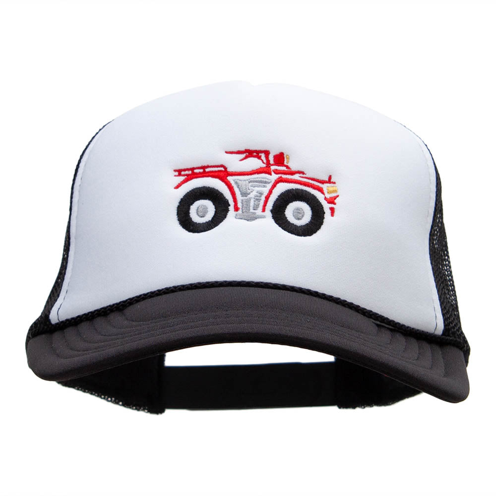 ATV Embroidered Foam Panel Mesh Snapback - Black White OSFM