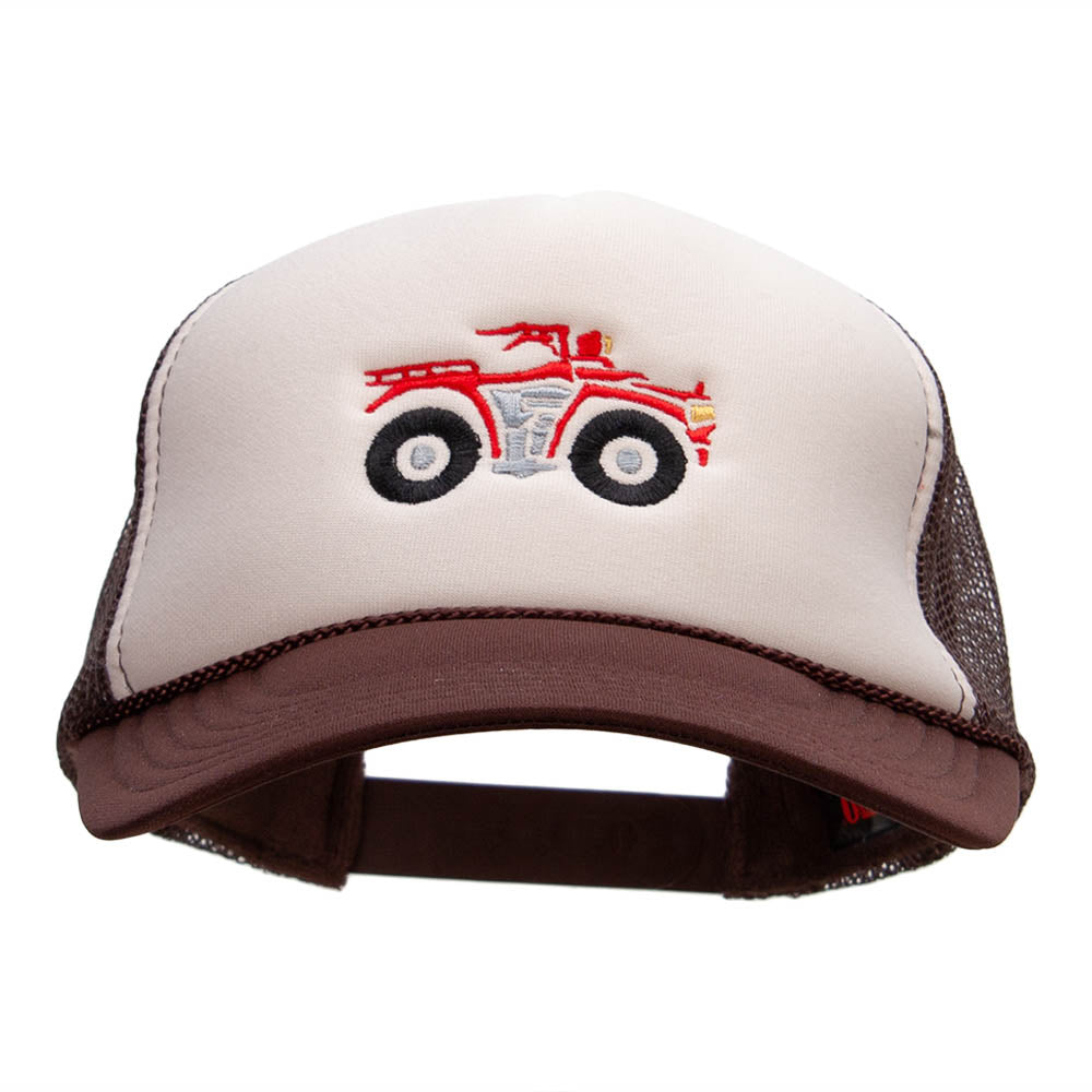 ATV Embroidered Foam Panel Mesh Snapback - Brown Tan OSFM