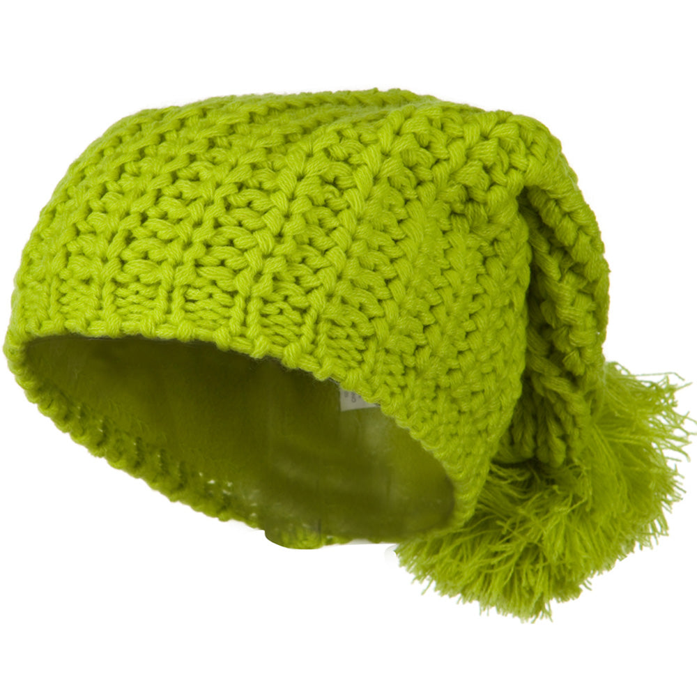 Fall Back Pom Pom Knit Hat - Lime OSFM