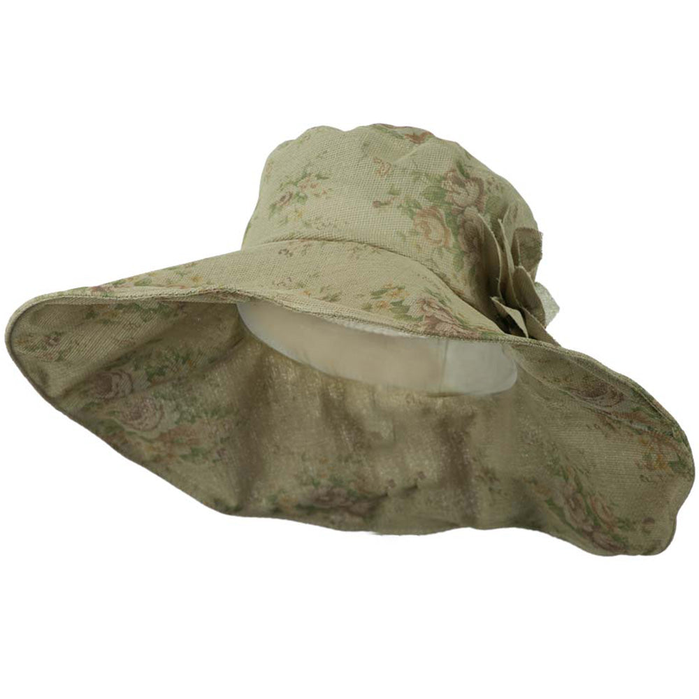 Floral Design Woman&#039;s Hat - Light Grey OSFM