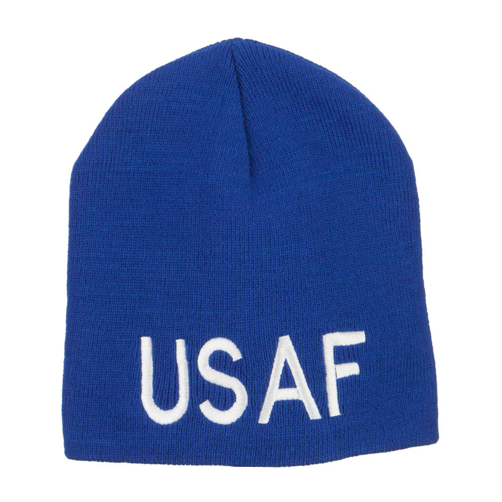 USAF Military Embroidered Short Beanie - Royal OSFM