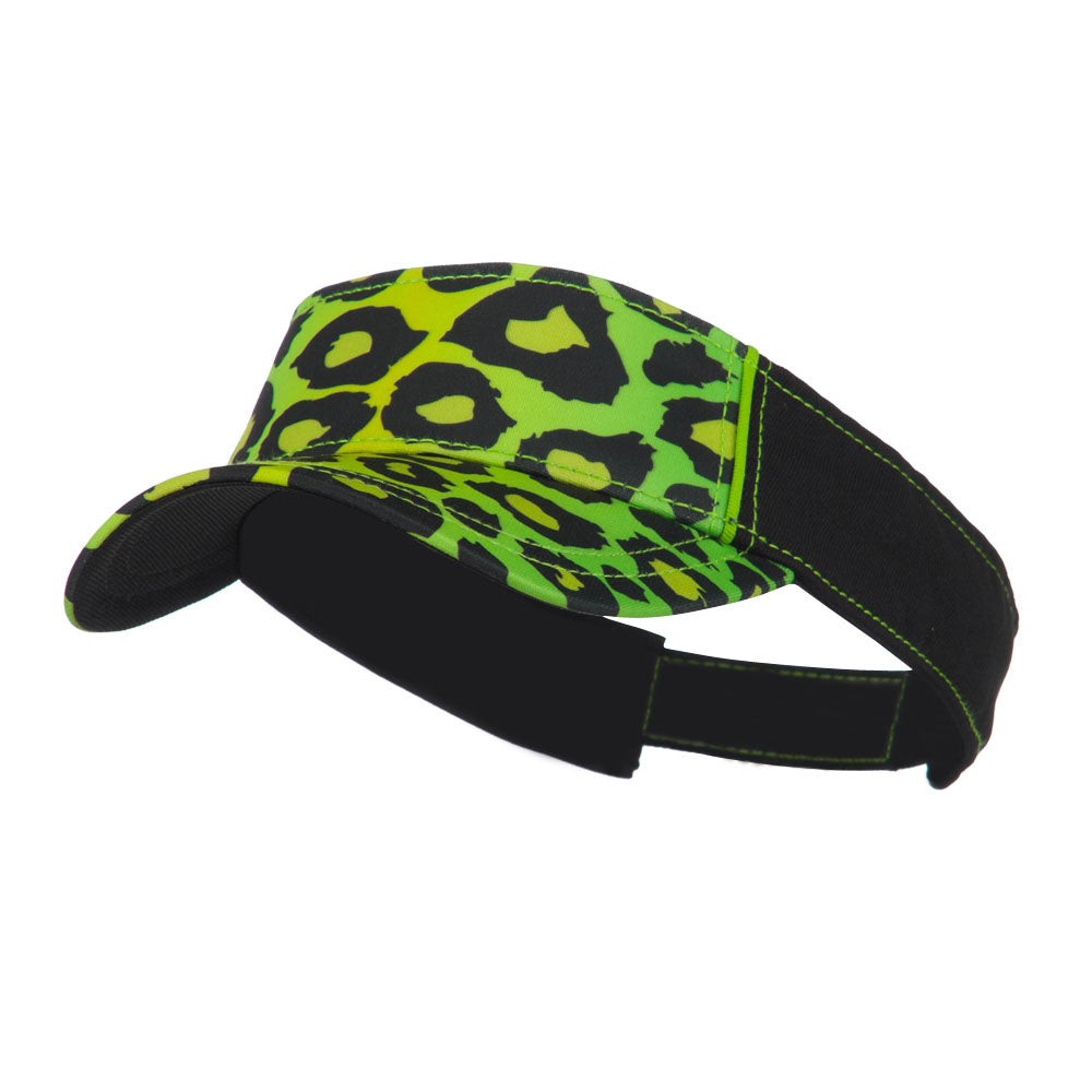 Ladies Fit Sublimated Print Visor - Lime Leopard OSFM