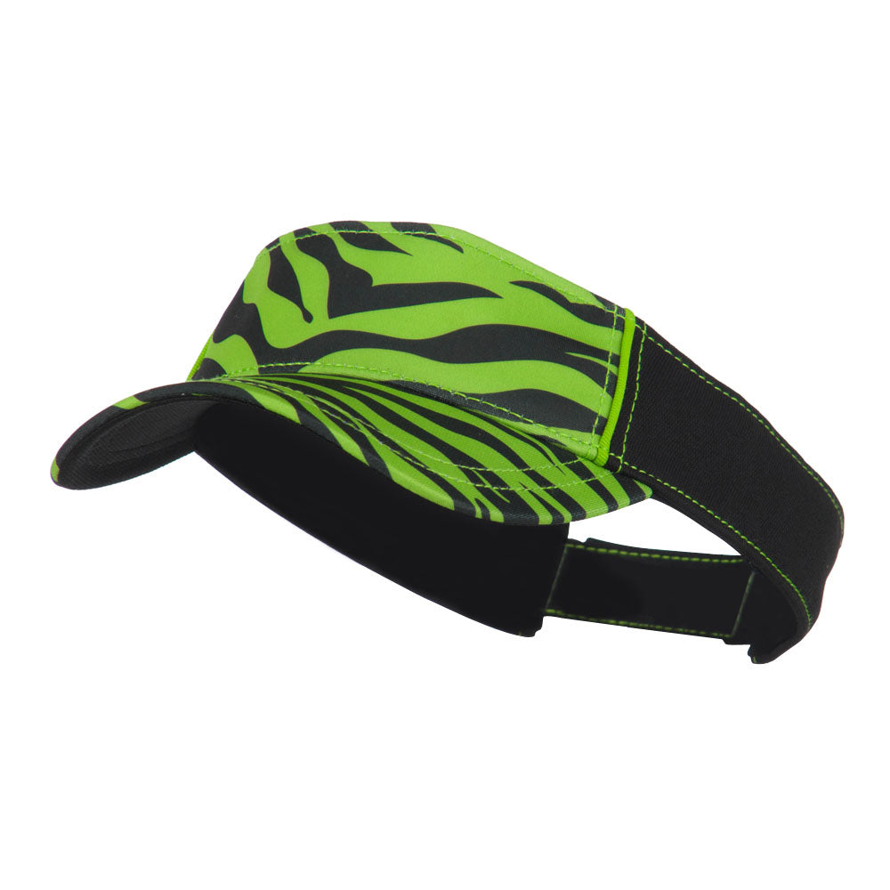 Ladies Fit Sublimated Print Visor - Lime Zebra OSFM