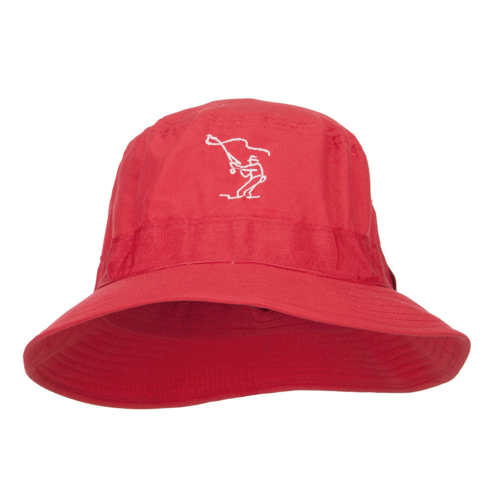 Fly Fishing Man Embroidered Big Golfer Hat - Red XL-2XL