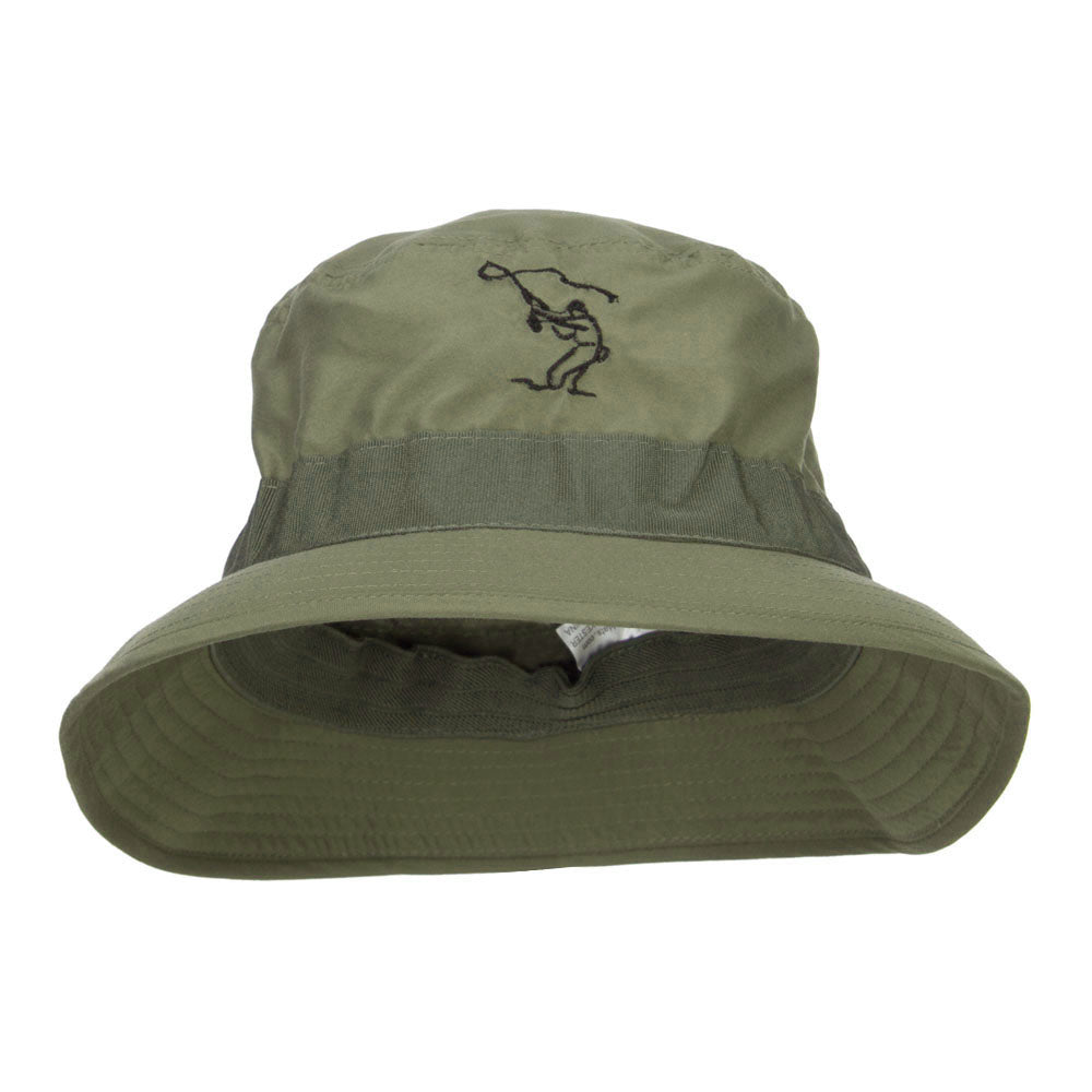 Fly Fishing Man Embroidered Big Golfer Hat - Olive XL-2XL