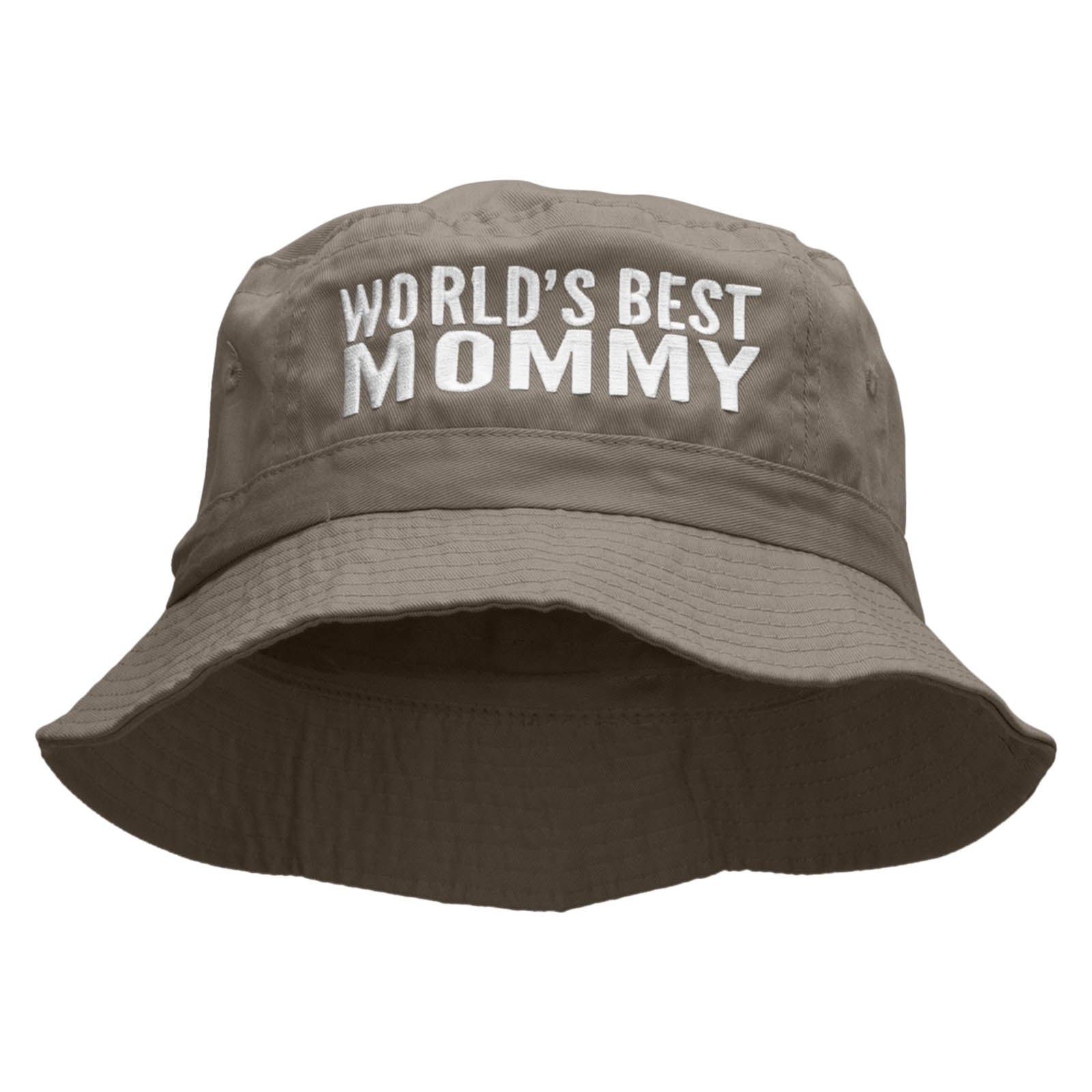 World&#039;s Best Mommy Embroidered Bucket Hat - Charcoal OSFM