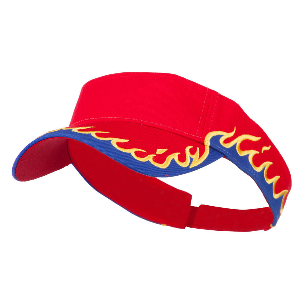 Cotton Twill Flame Visor - Red Royal Gold OSFM