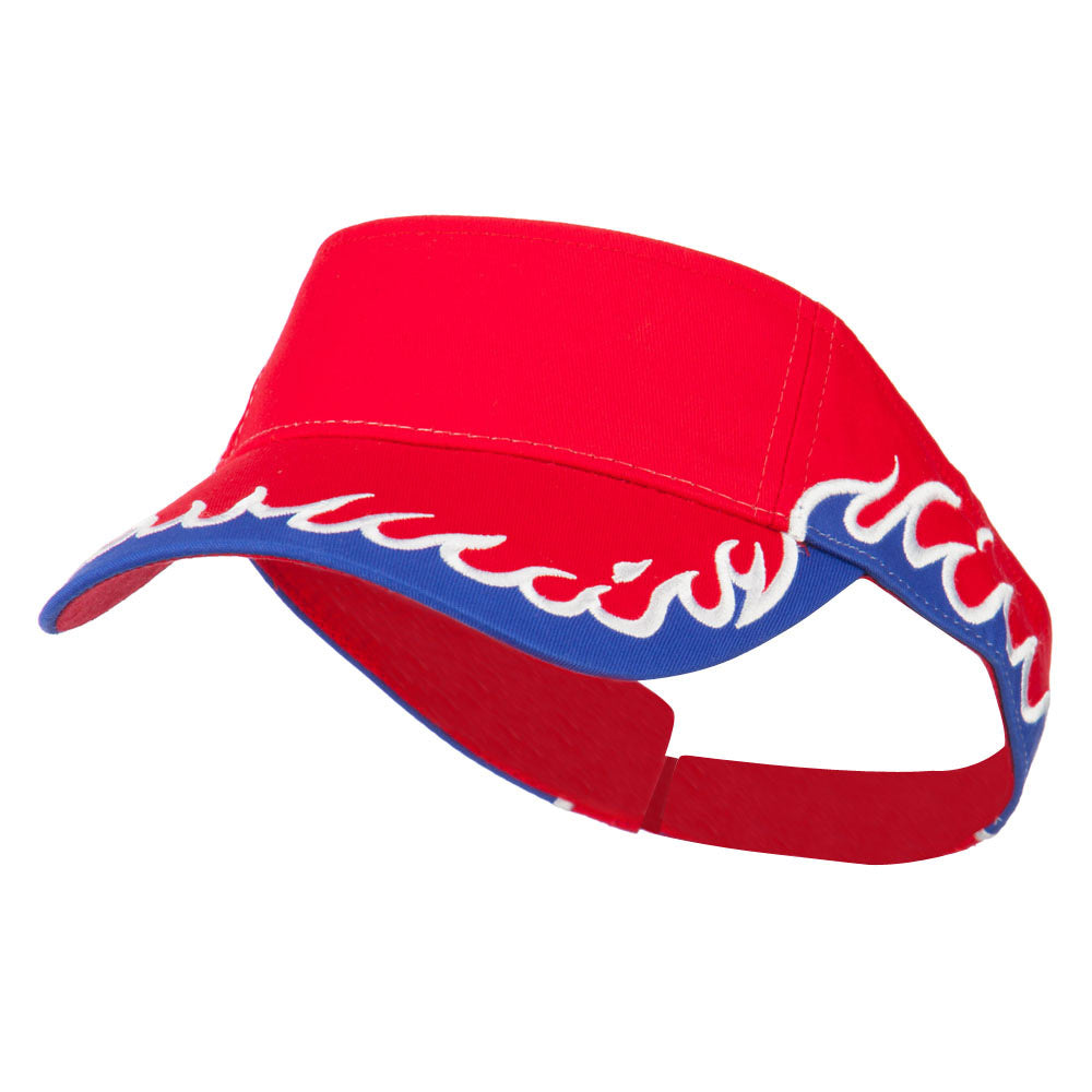 Cotton Twill Flame Visor - Red Royal White OSFM